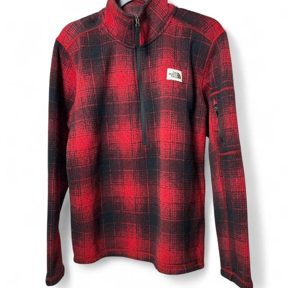 The‎ North Face Brown Label Men's Plaid 1/2-Zip Pullover Sweater Shirt Jacket L